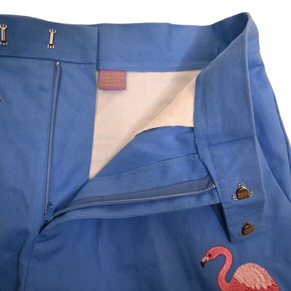 C J Laing NY Southampton Womens 6 Embroidered Flamingo Chino Shorts - Picture 7 of 9